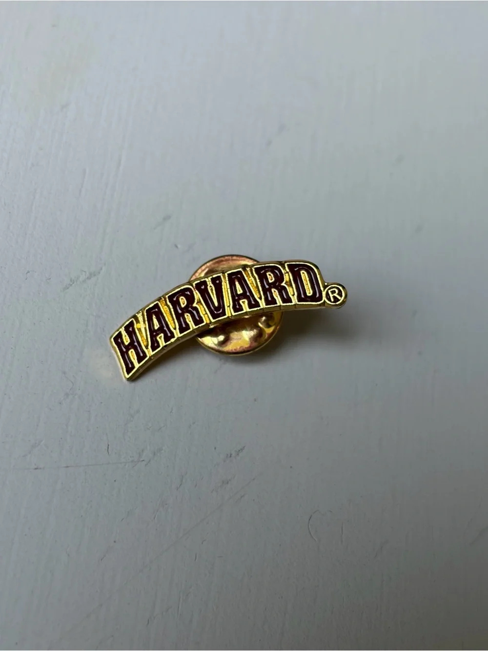Harvard Collegiate Gold Red Lapel Tac Pin Brooch Hat Pin
